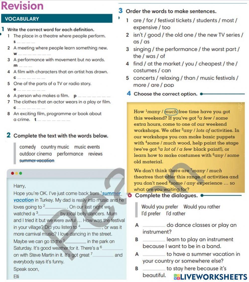 Revision. Curtain Up