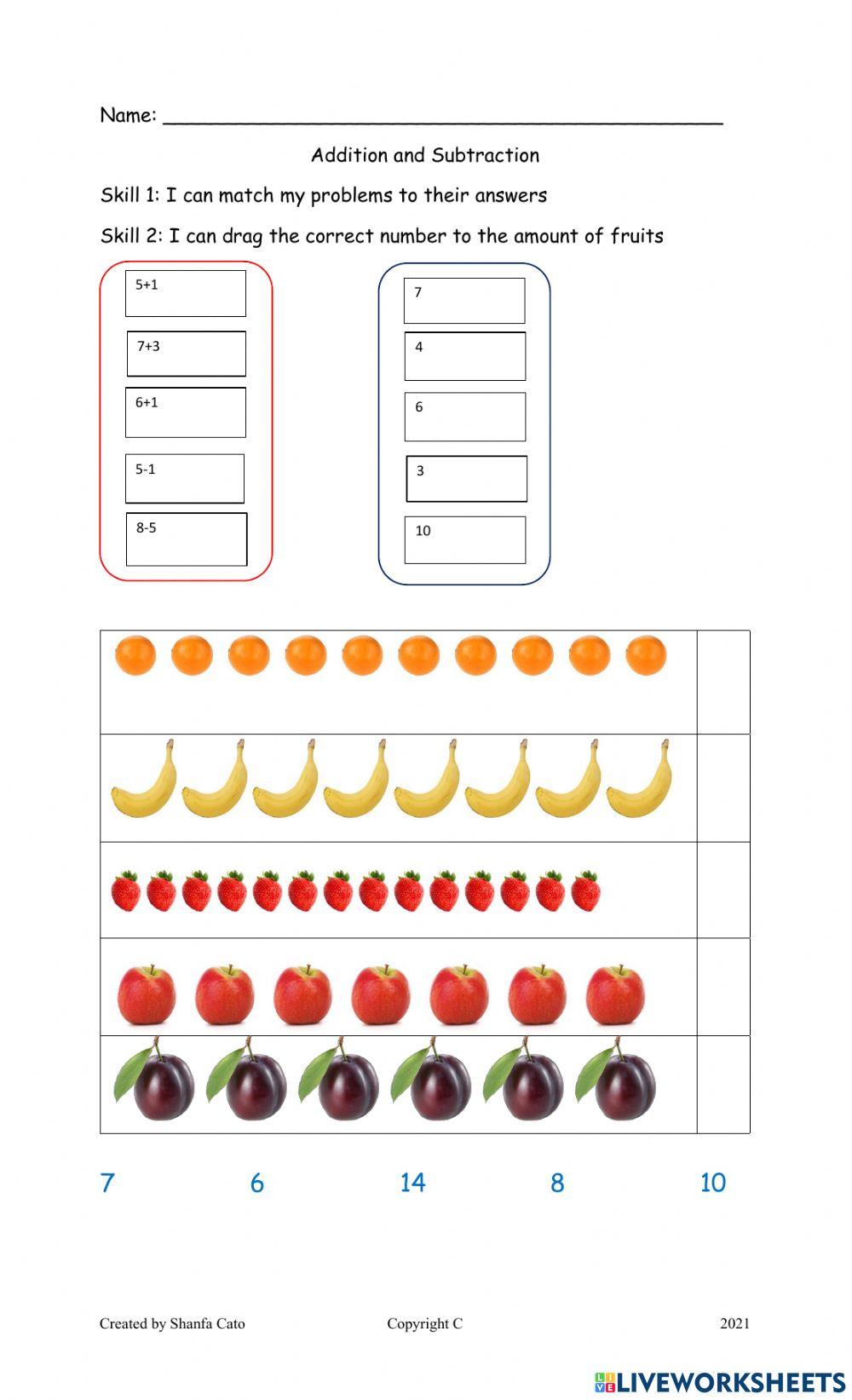 Math Worksheet interactive activity for Grade 1 | Live Worksheets