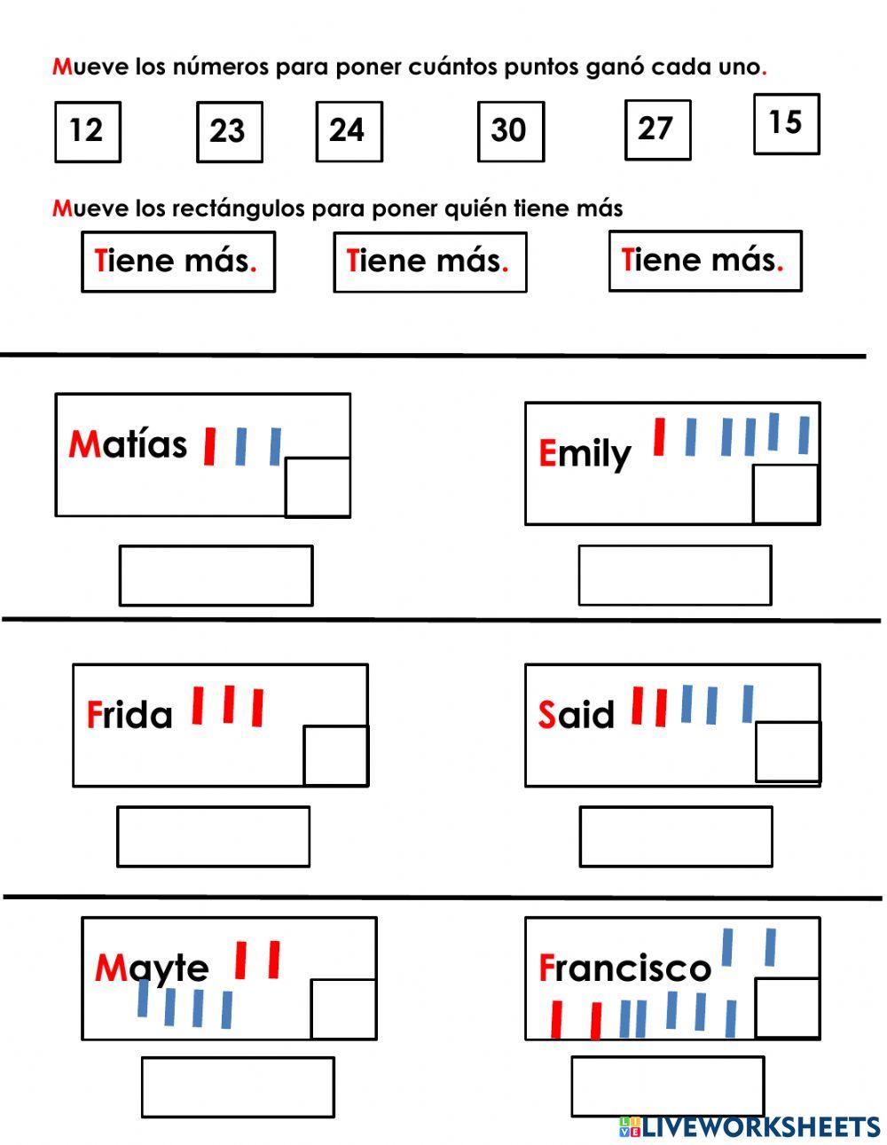 Actividad ¿Quién tiene más?
