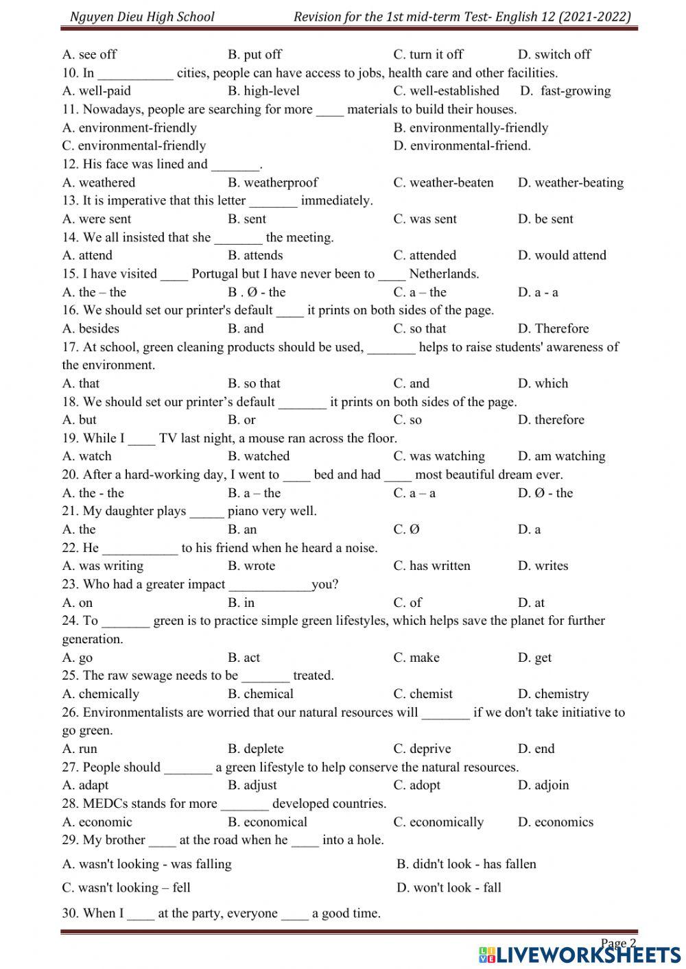 Revisiopn for the mid-term 12