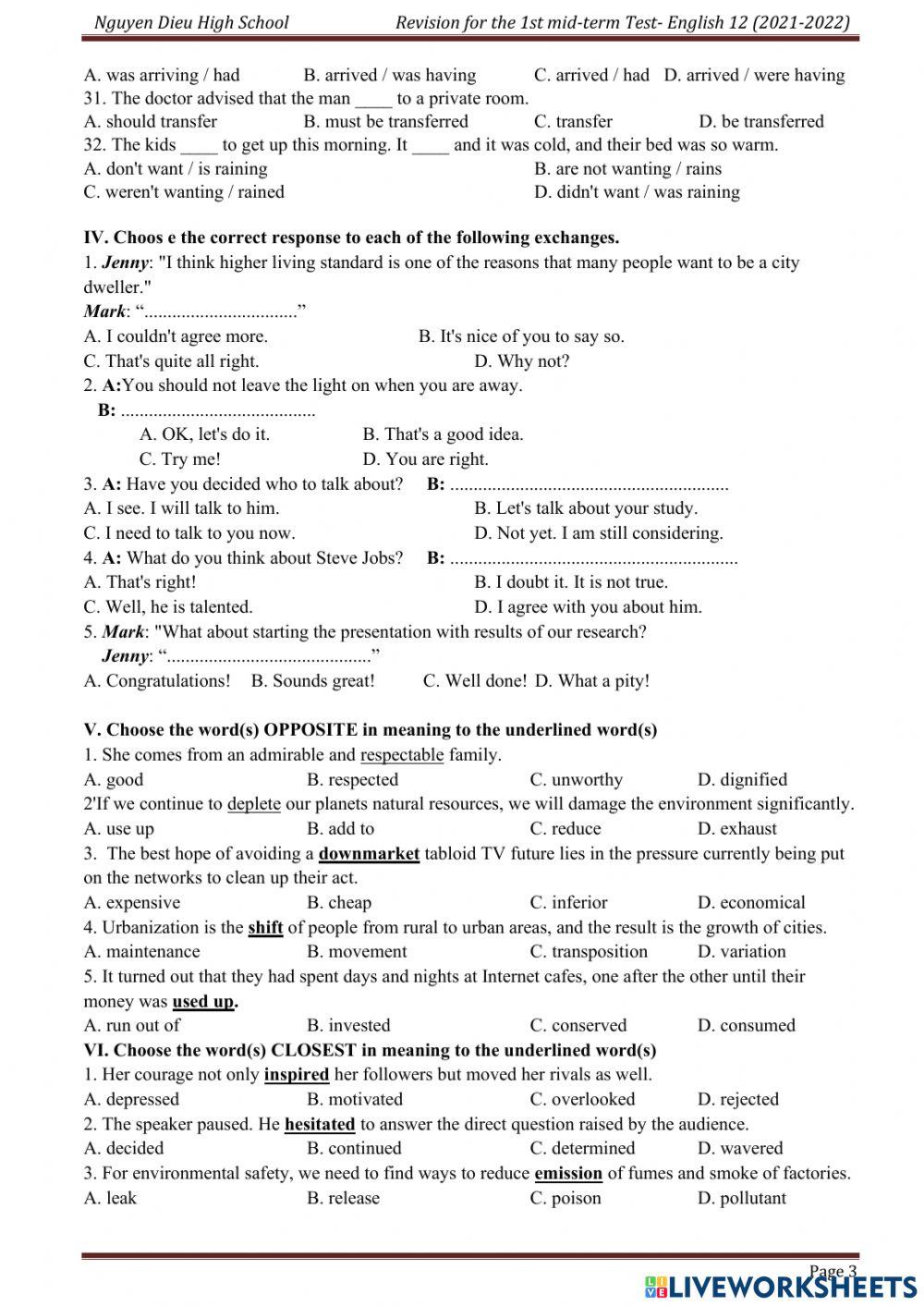 Revisiopn for the mid-term 12