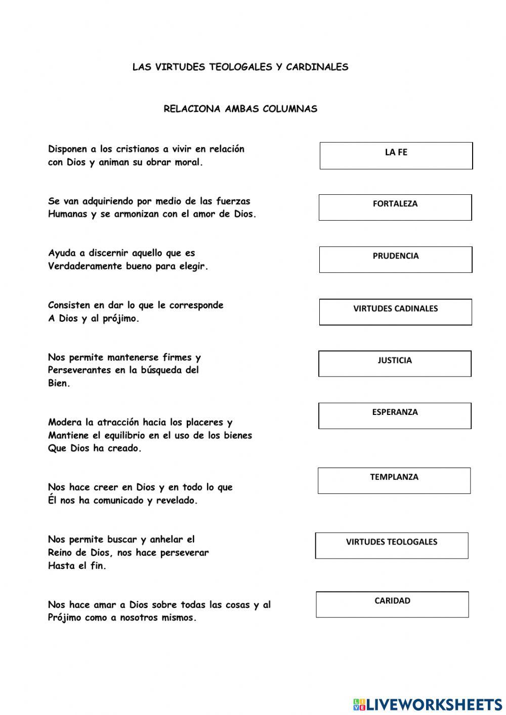 Valores teologales y cardinales