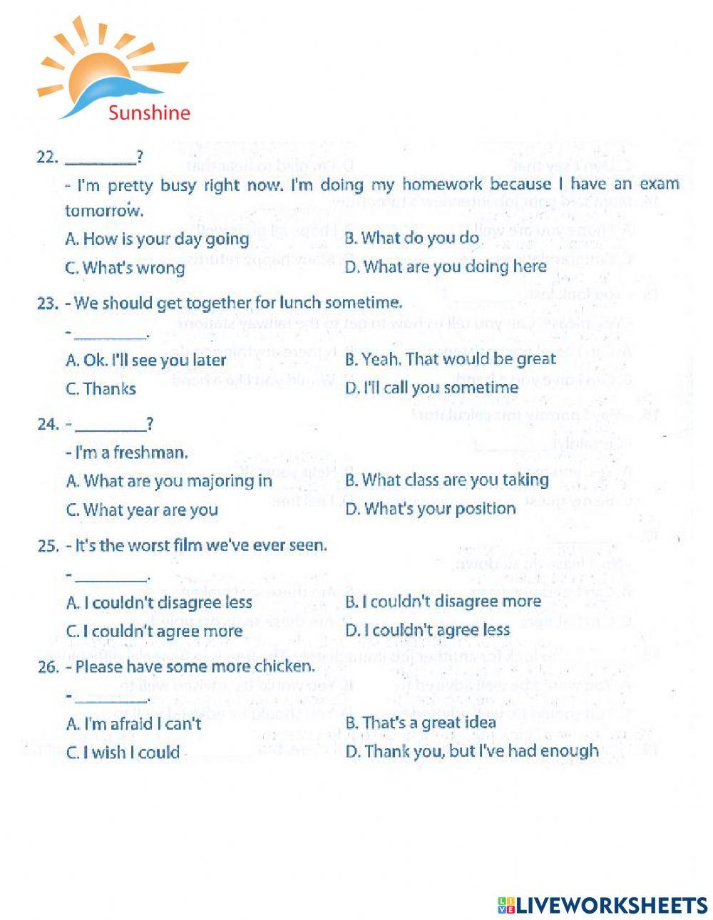 THPT Trắc nghiệm khách quan - cultural tips