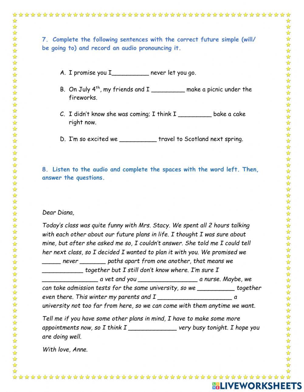 Simple Future - Will and Going to