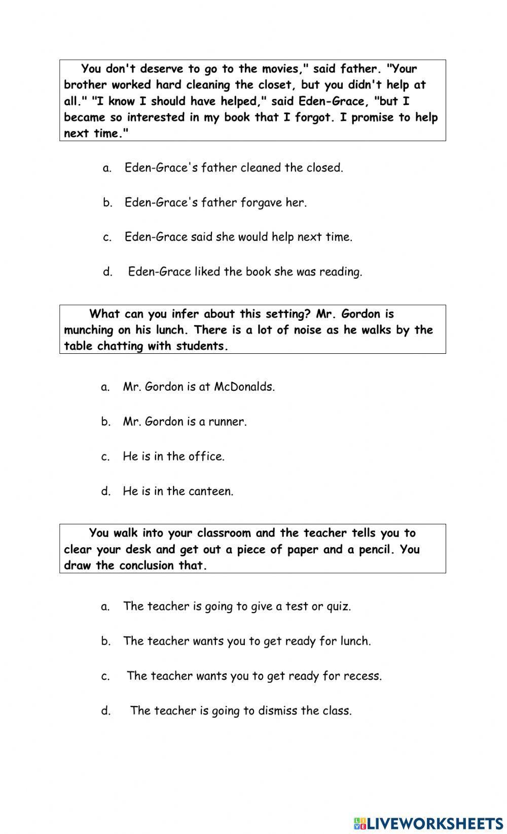 Reading Comprehension