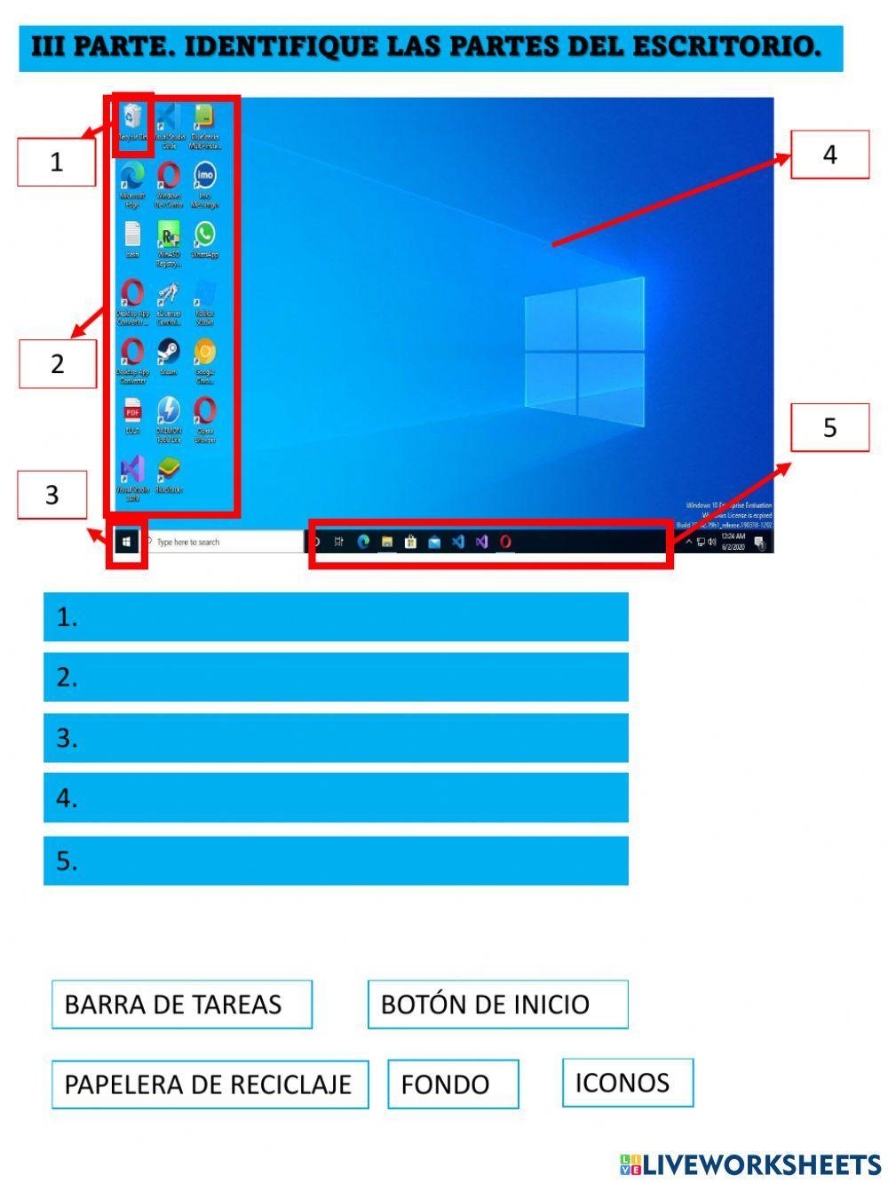 Escritorio de Windows taller