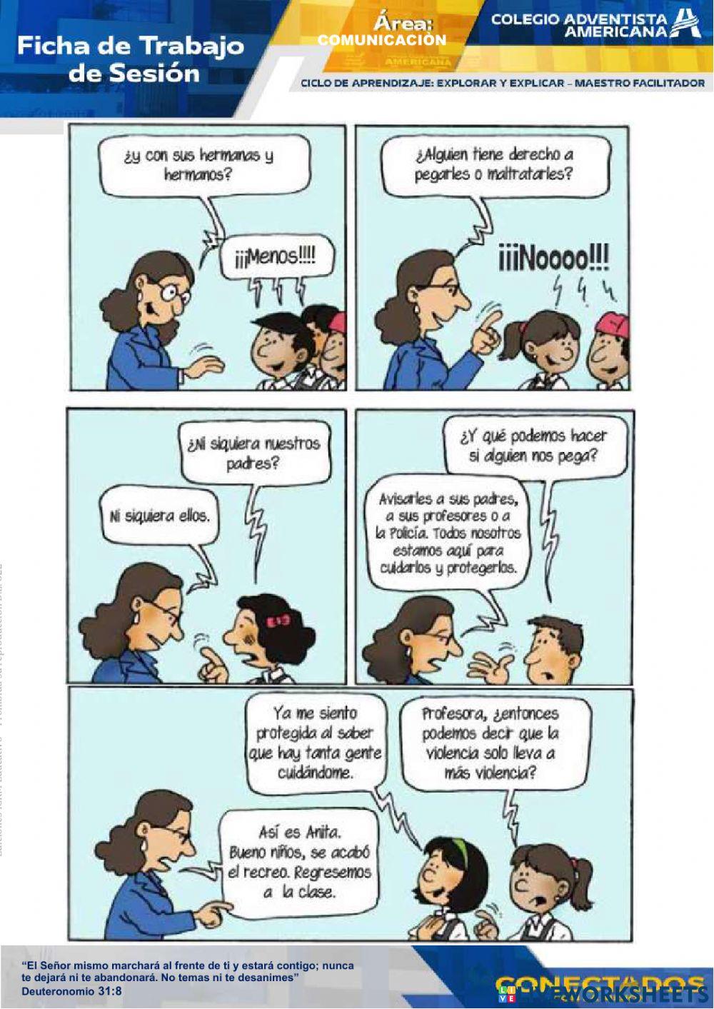 Historieta y clases de oracion