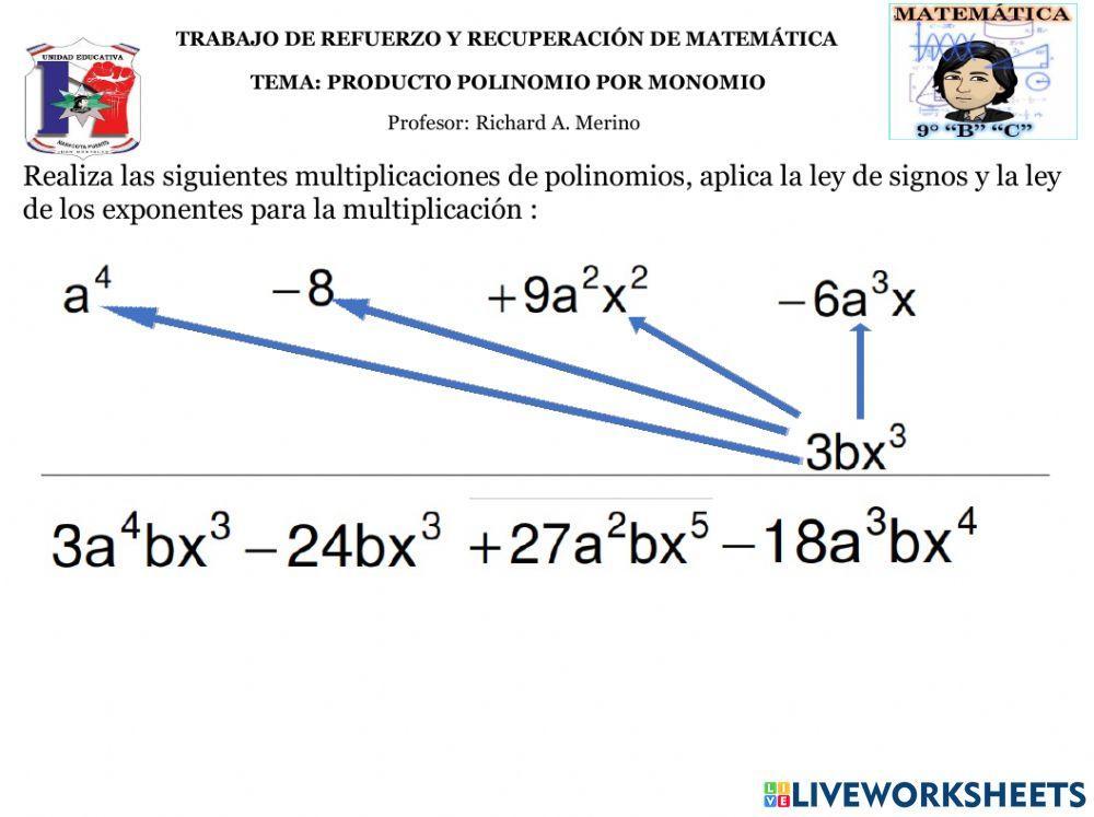 Producto polinomio por monomio