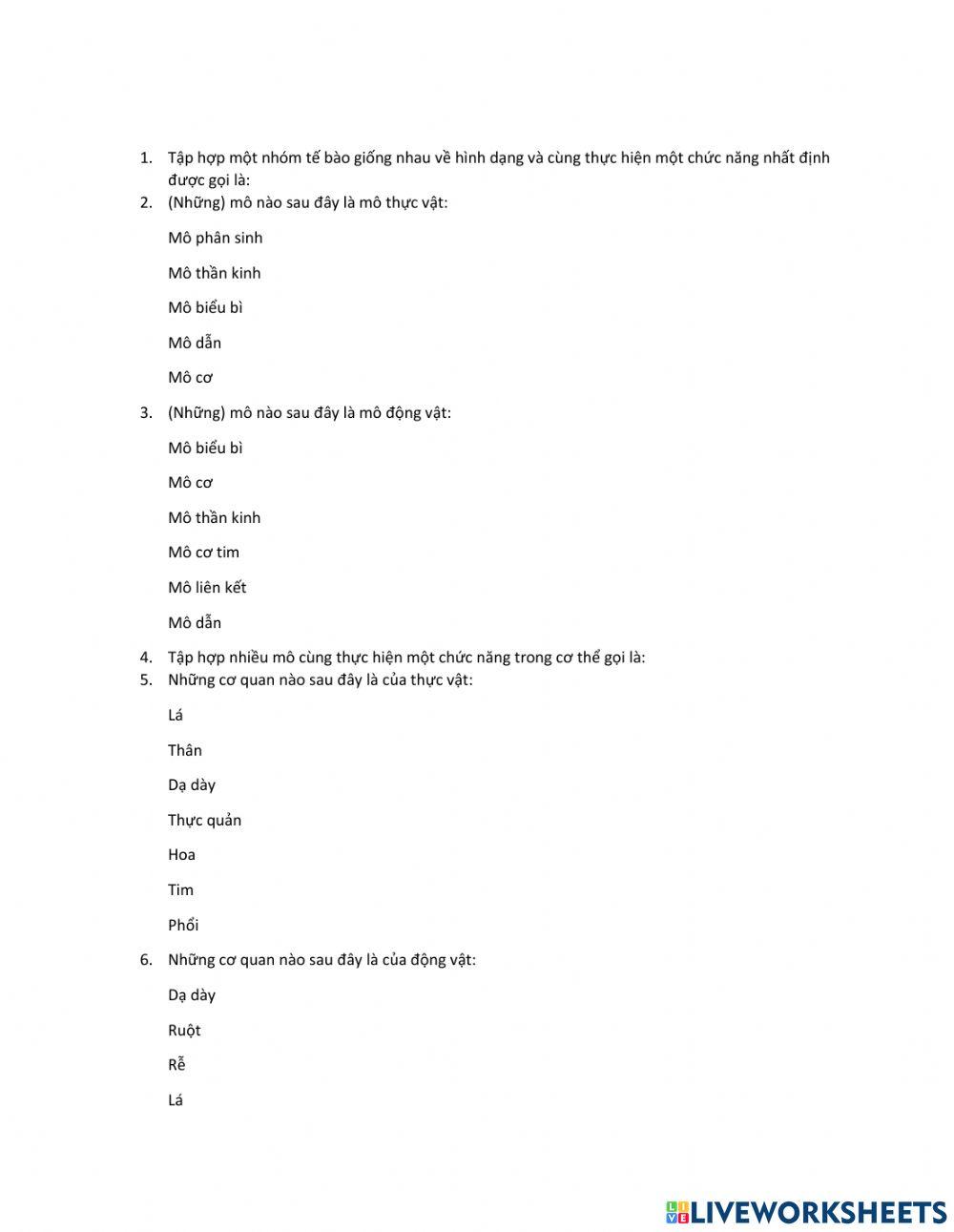 Từ tế bào đến cơ thể Done