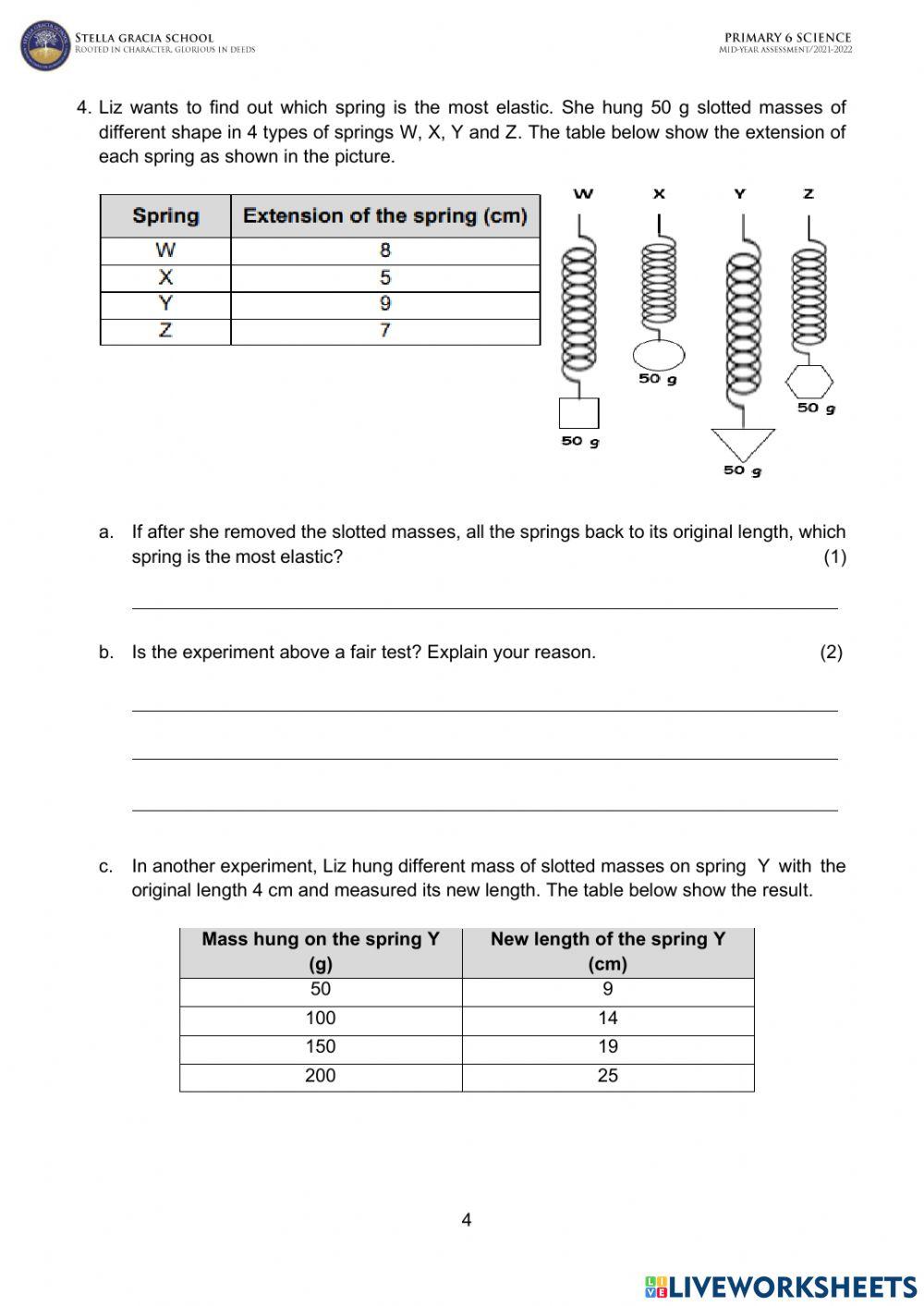 P6 Science-Mid-Year Assessment