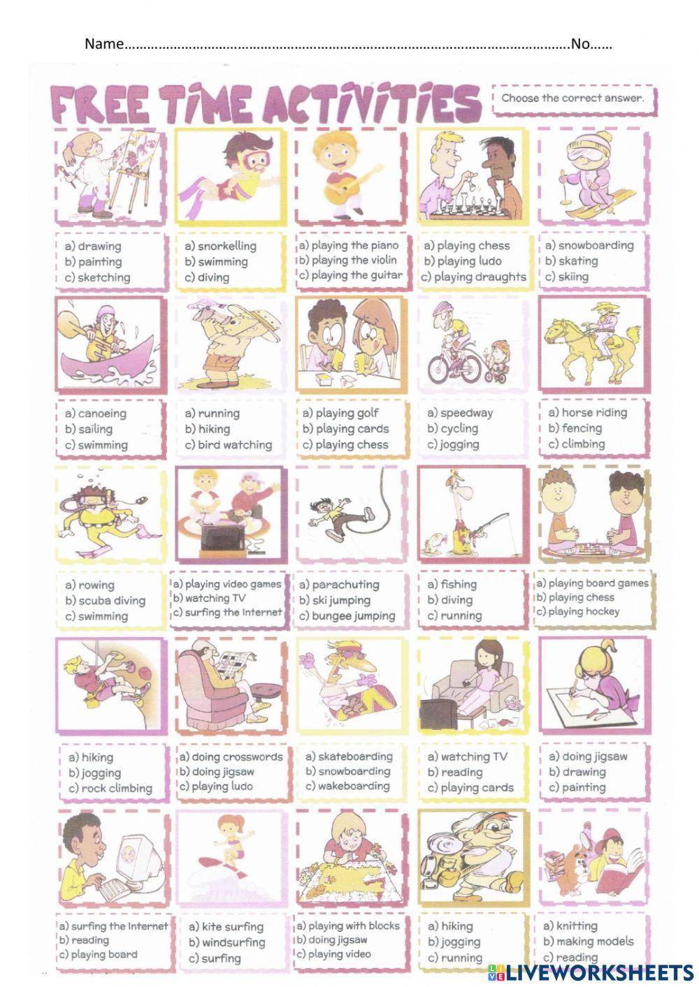 Free time activity | Live Worksheets
