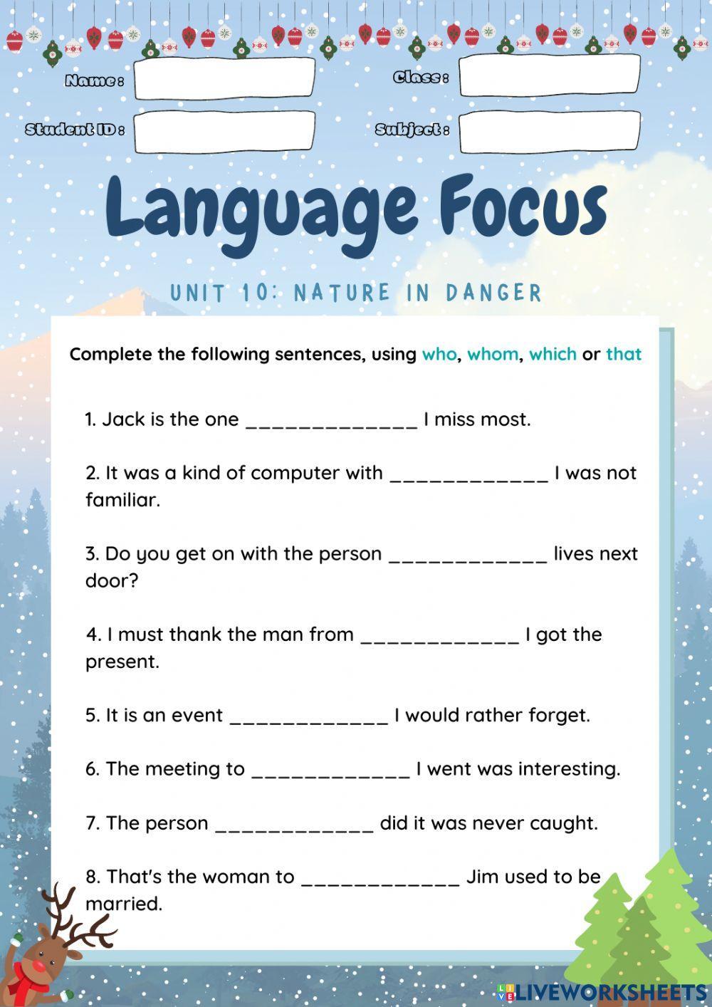 Unit 10: Nature in danger