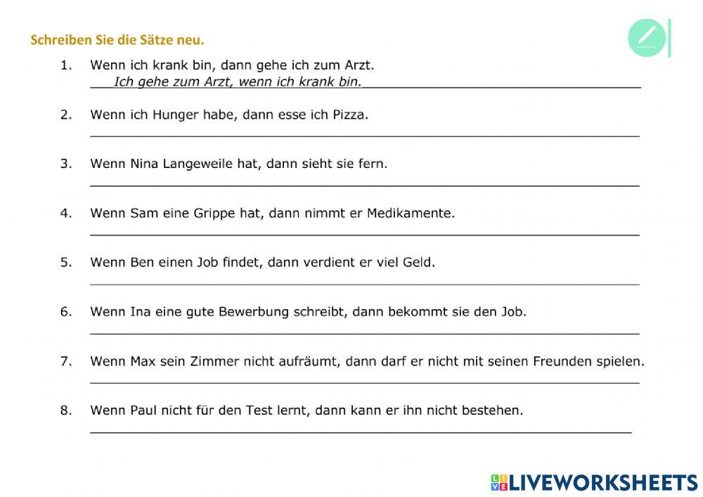 Wenn Sätze umformulieren