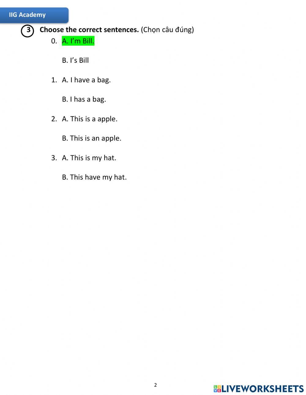 IIG-Grade 1-Worksheet 12