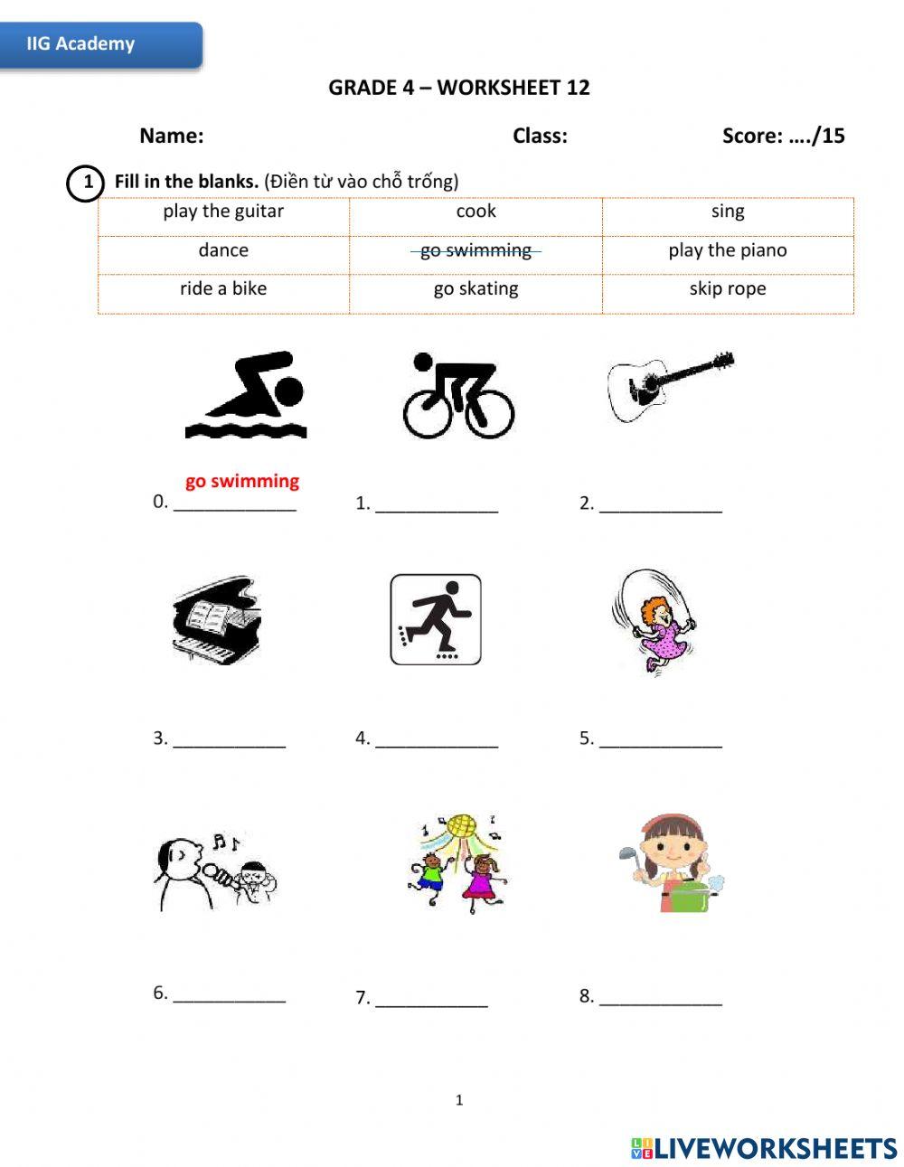 IIG-Grade 4-Worksheet 12