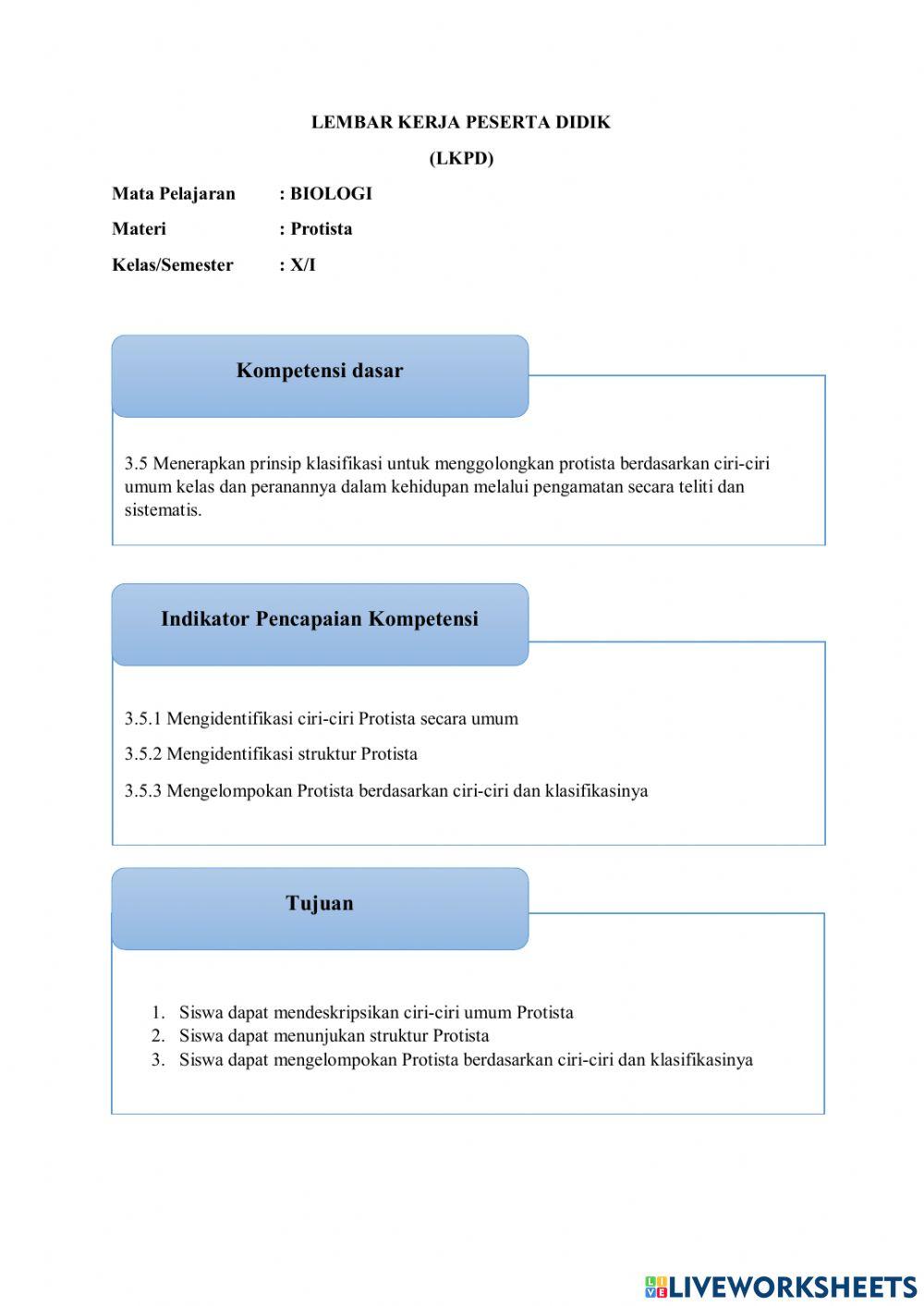 LKPD Materi Protista