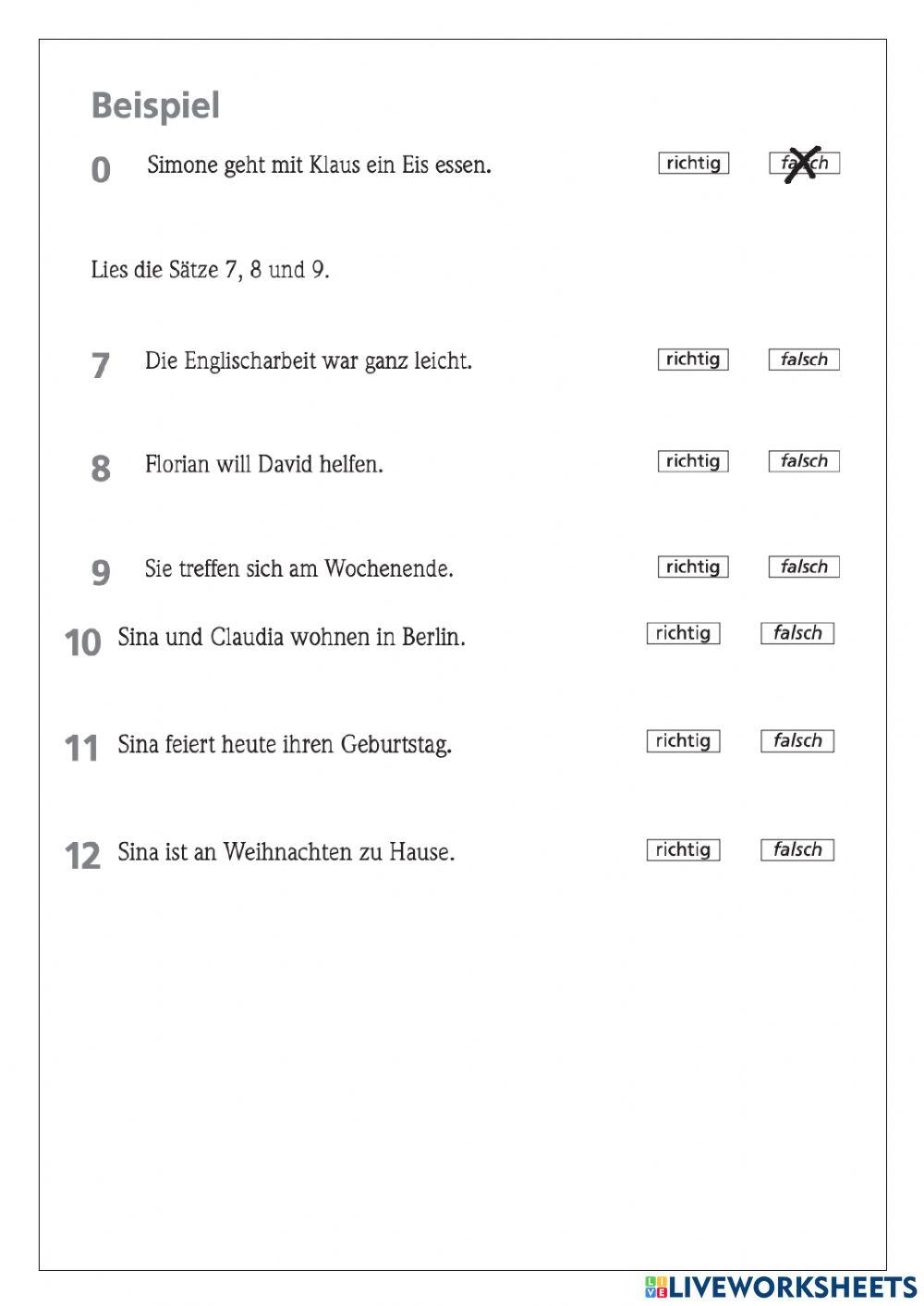 Probeprüfung Fit in Deutsch 1