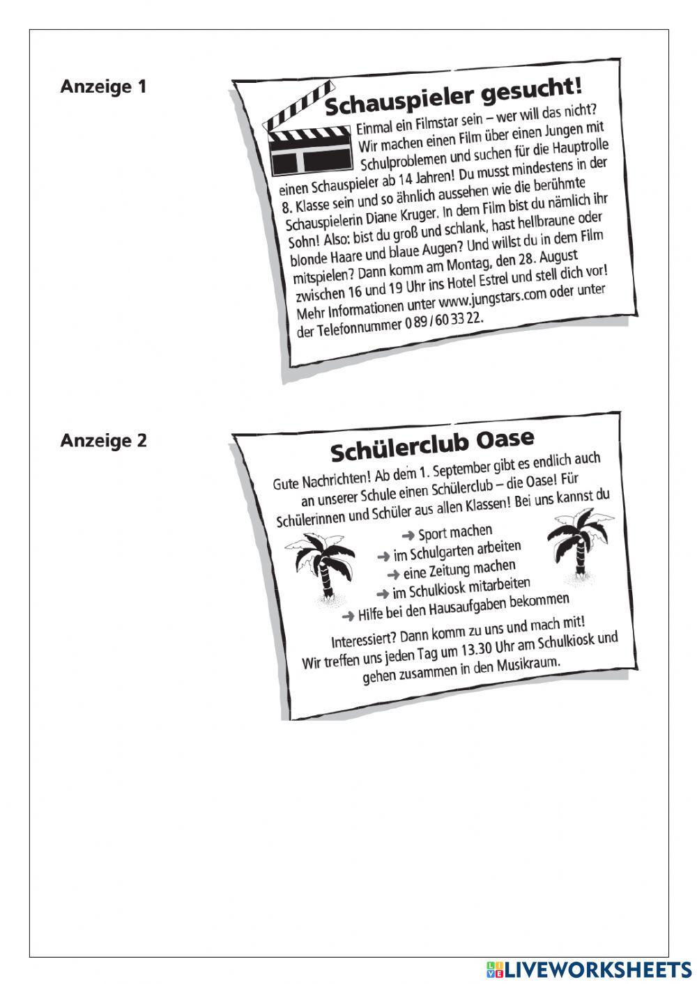 Probeprüfung Fit in Deutsch 1