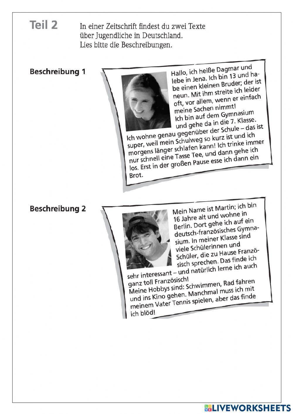 Probeprüfung Fit in Deutsch 1