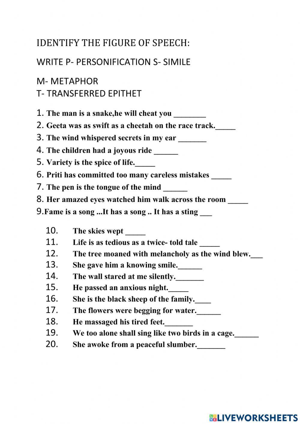 Free Speech Worksheets