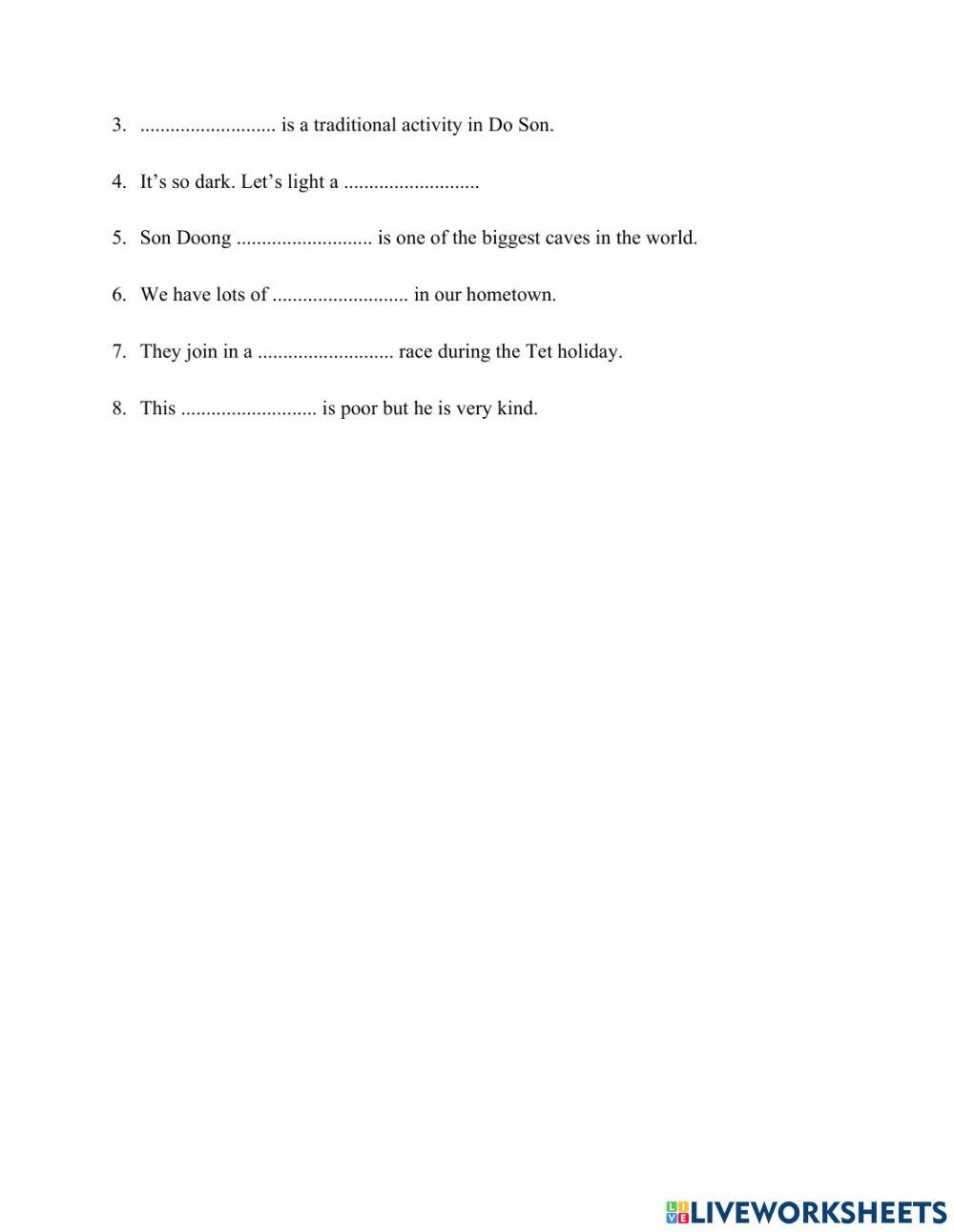 English 8- vocbulary