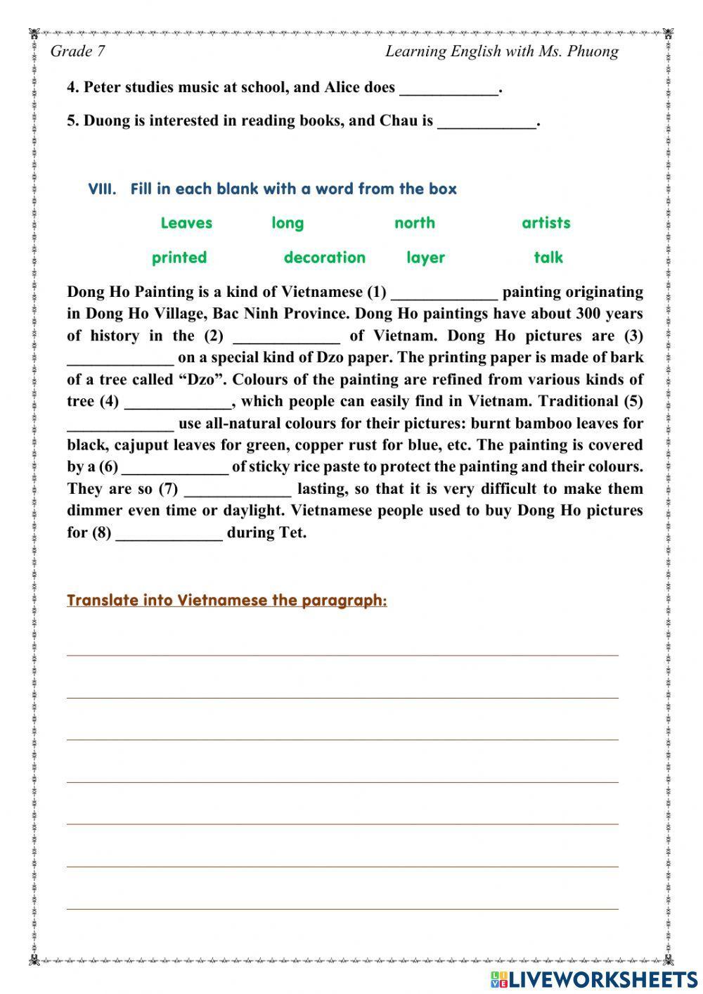 English 7 - Unit 4 - Test - Basic