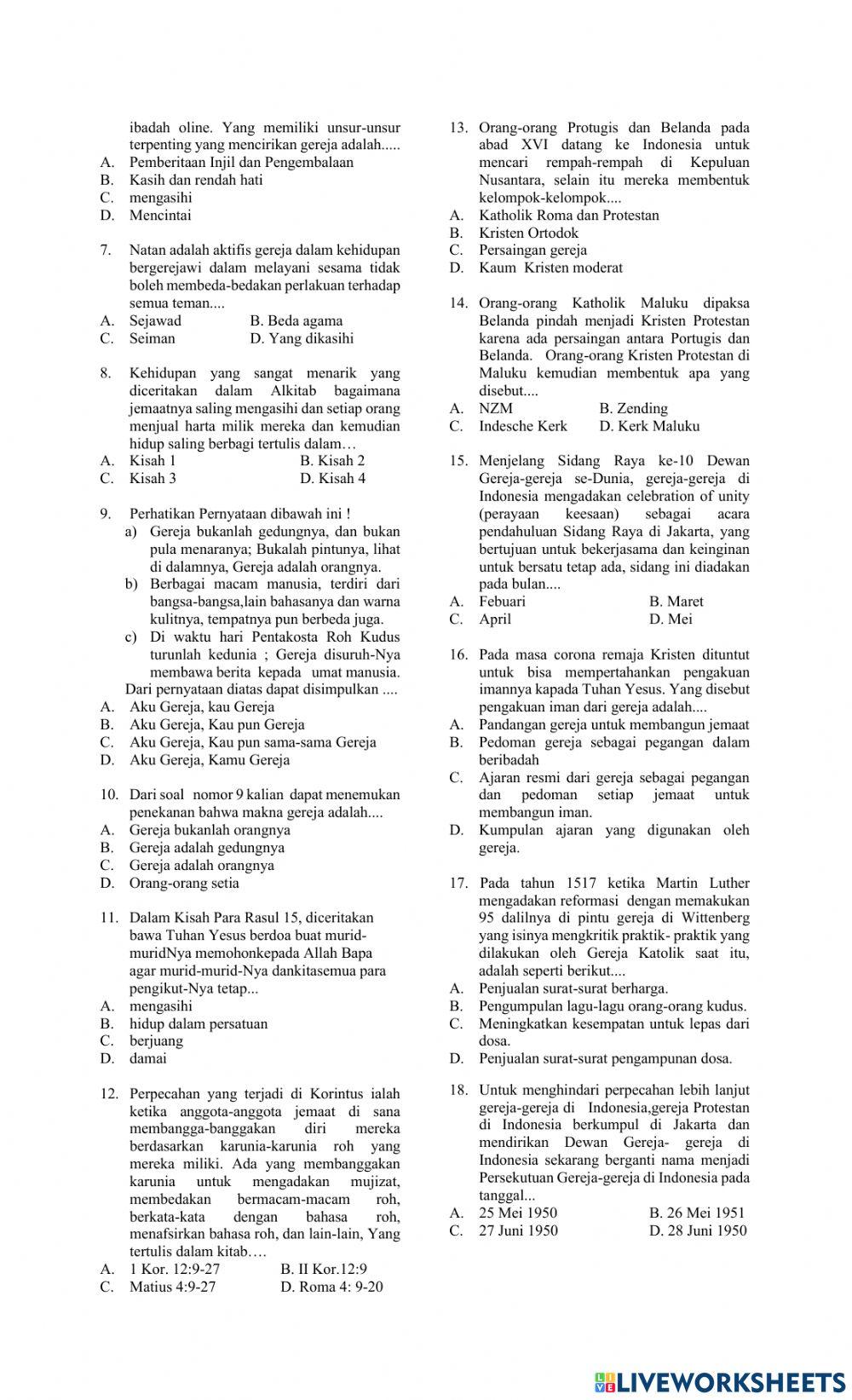 Latihan SOAL PAS GASAL