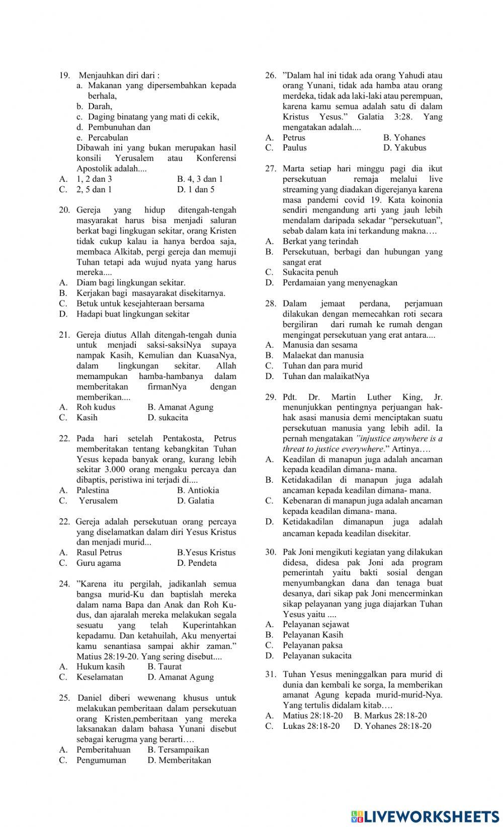 Latihan SOAL PAS GASAL
