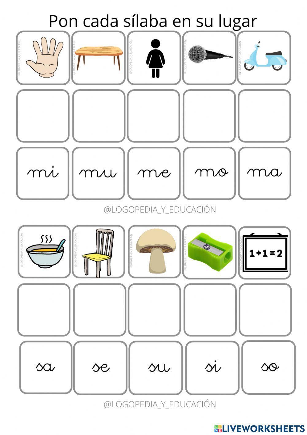 Lectura silábica: sílabas directas