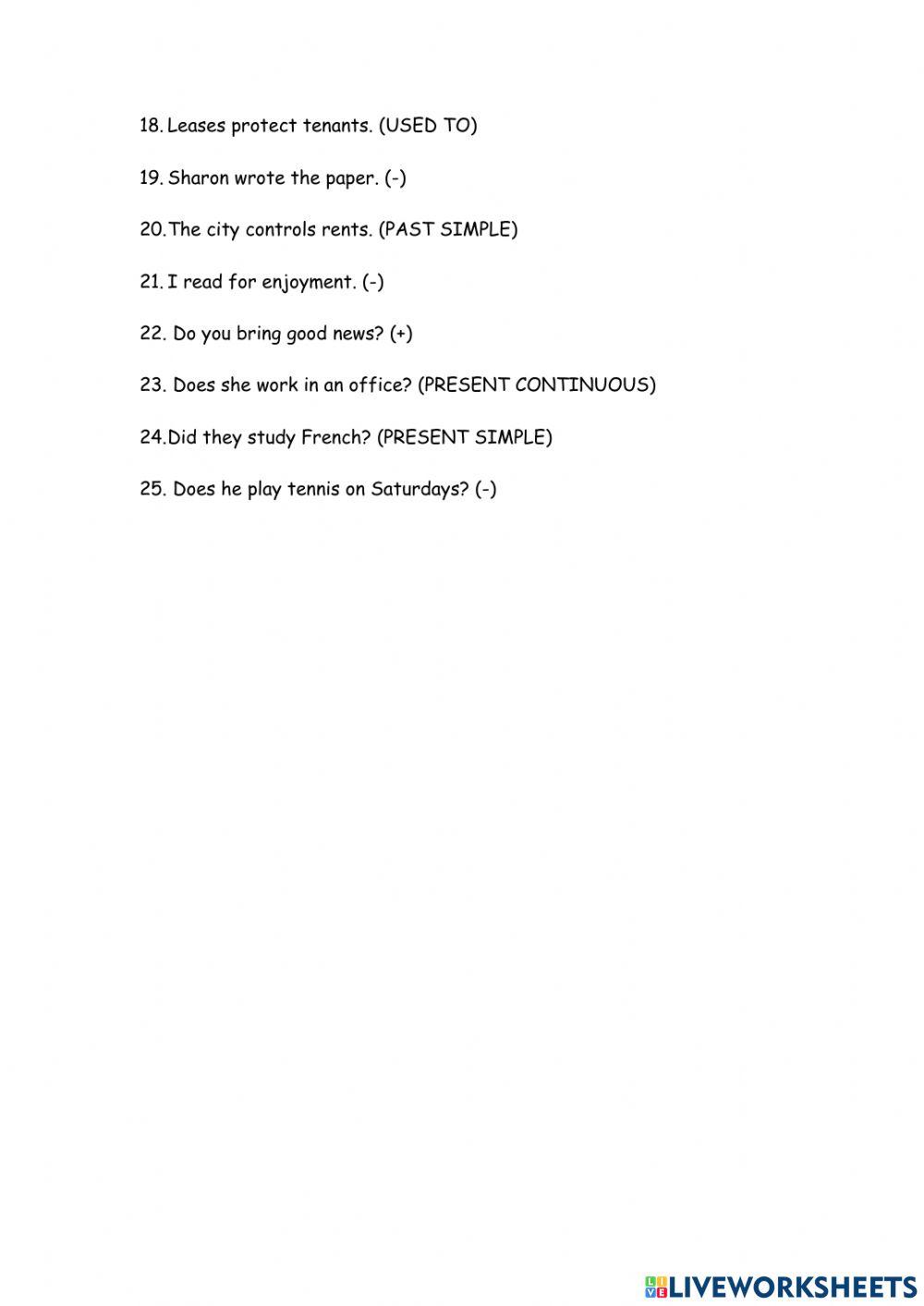 Transform these sentence