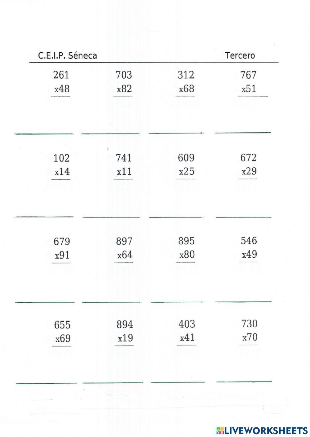 Multiplicaciones dos cifras
