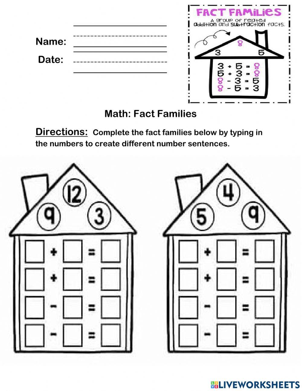 Math online exercise for 2 live worksheets
