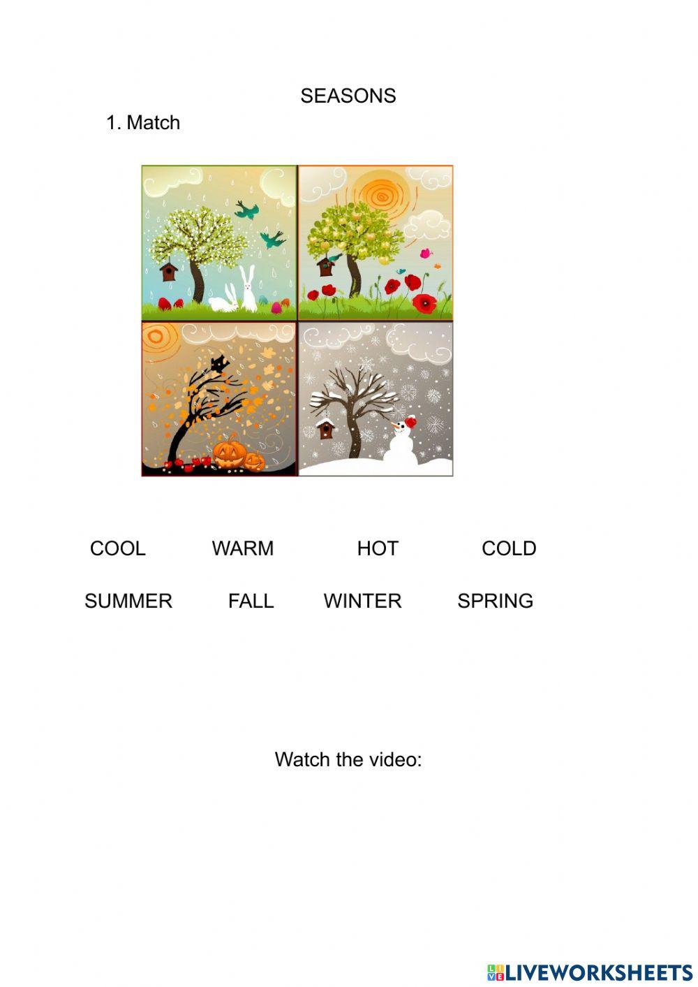 seasons online exercise for | Live Worksheets