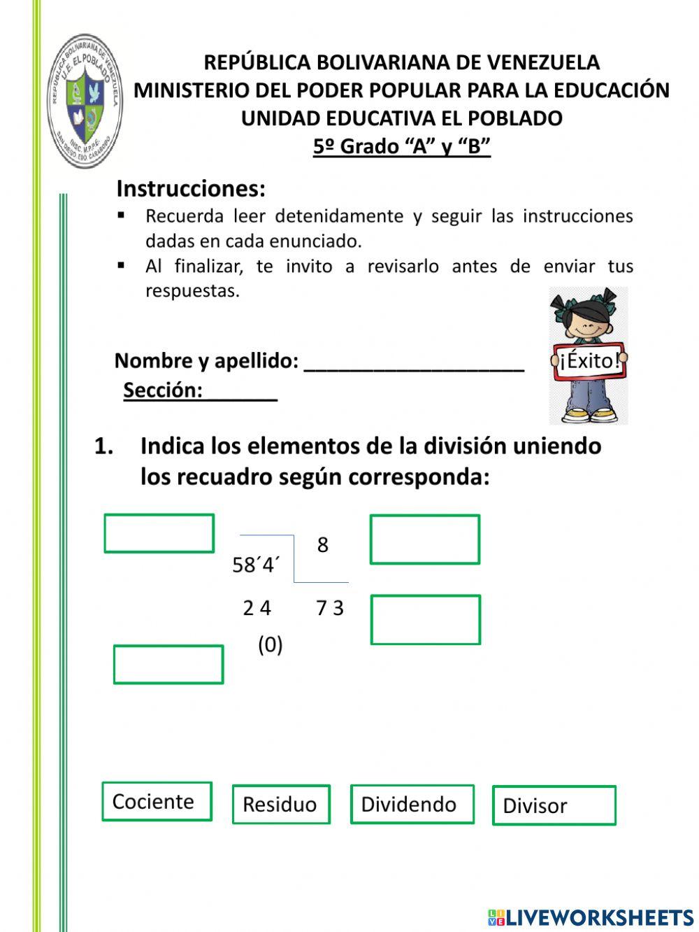 Refuerzo 5to MATEMATICA