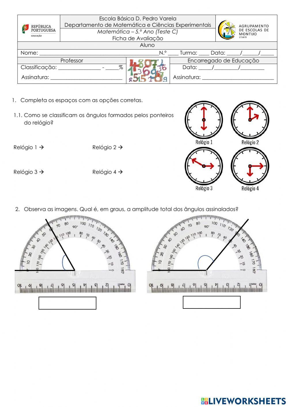 Mat 5 - Ângulos e triângulos Seletivas