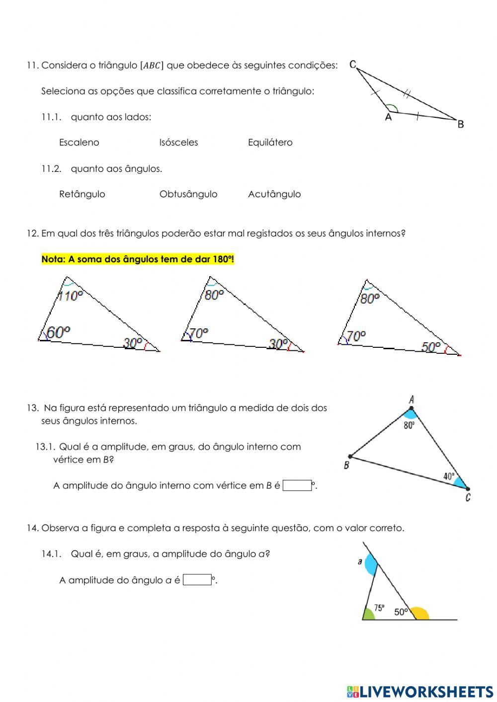 Mat 5 - Ângulos e triângulos Seletivas