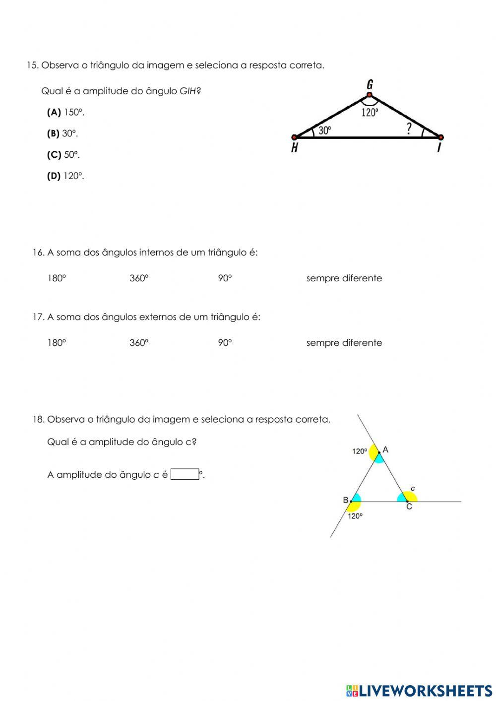 Mat 5 - Ângulos e triângulos Seletivas