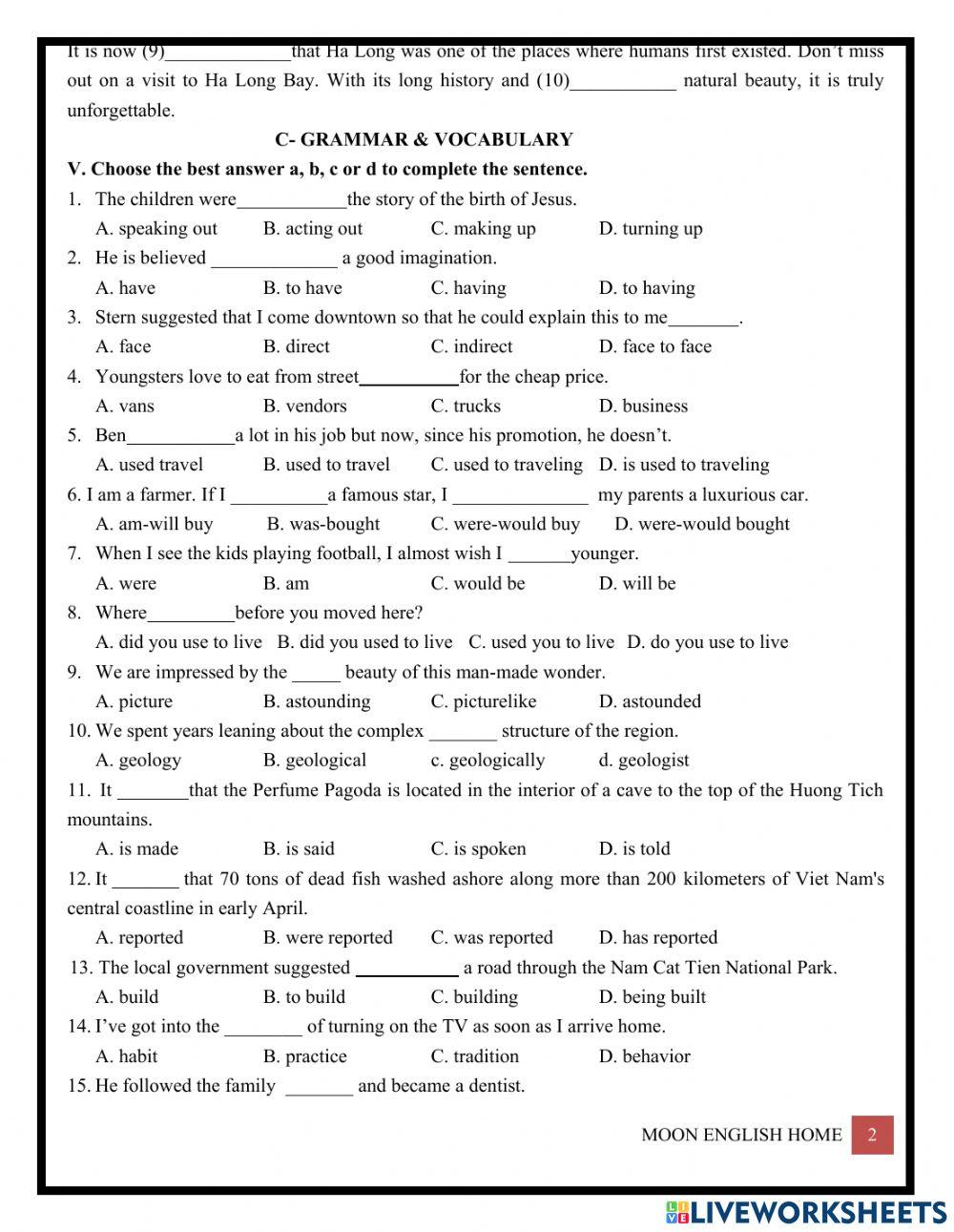 Grade 9- U4-5 (month test)