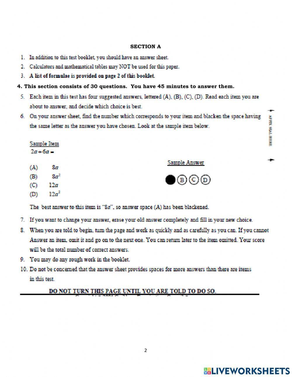 Four Business End Of Term 1 Test