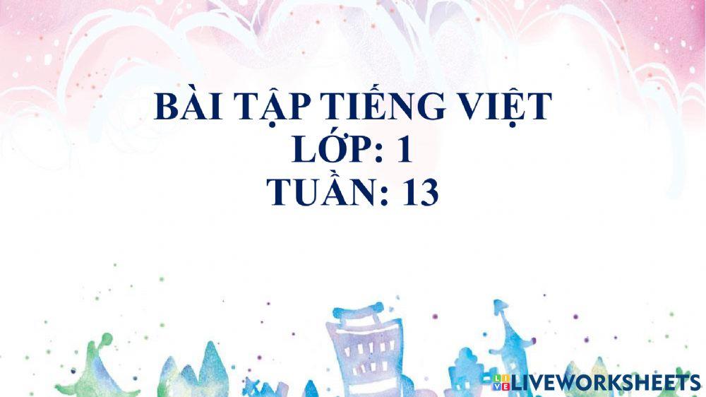 Bài tập Tiếng Việt - Tuần 13
