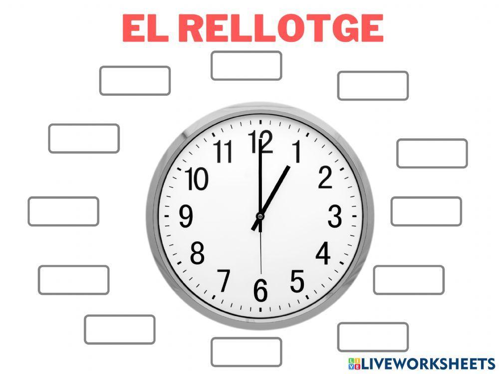 El rellotge en català