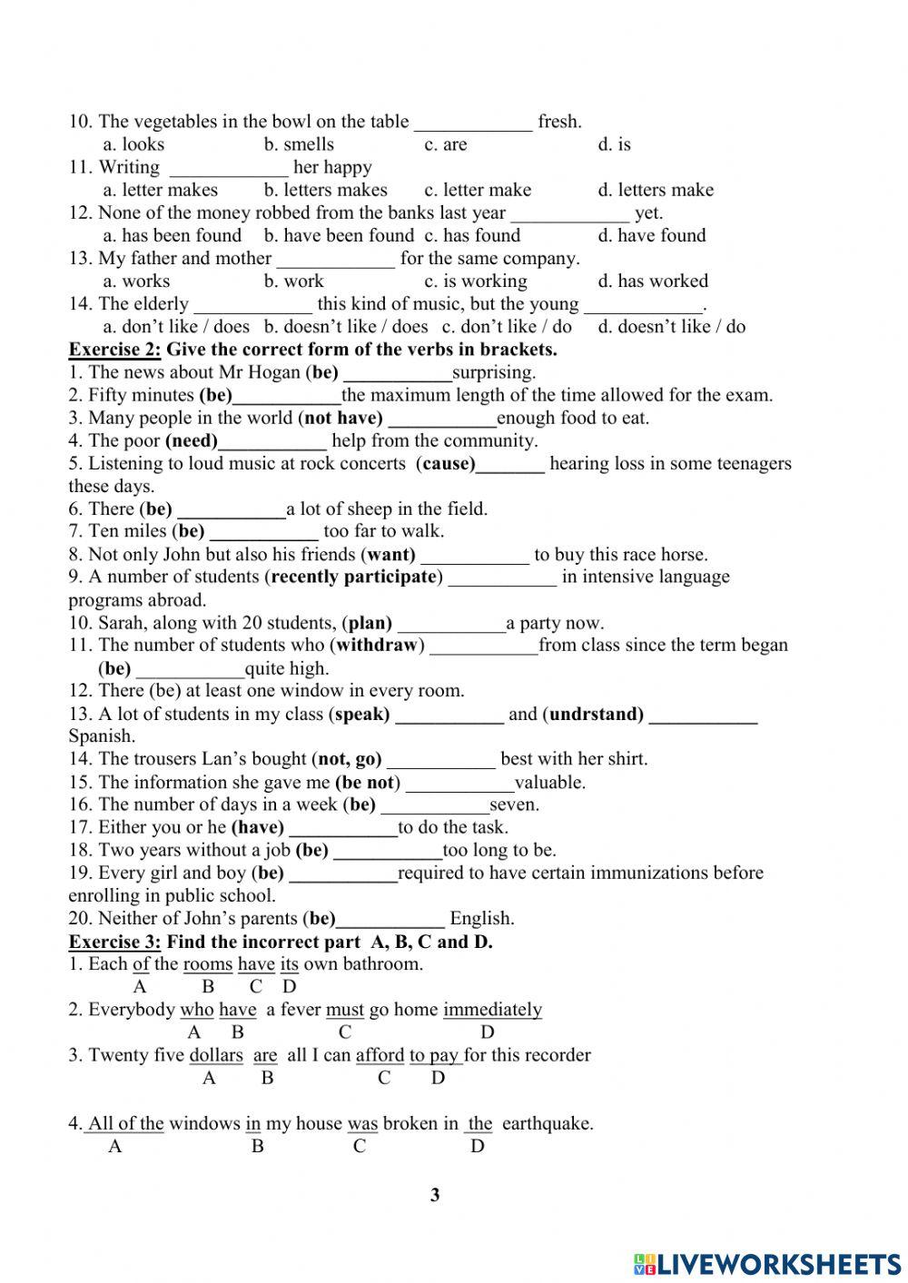 Su hoa hop chu ngu va dong tu worksheet live worksheets