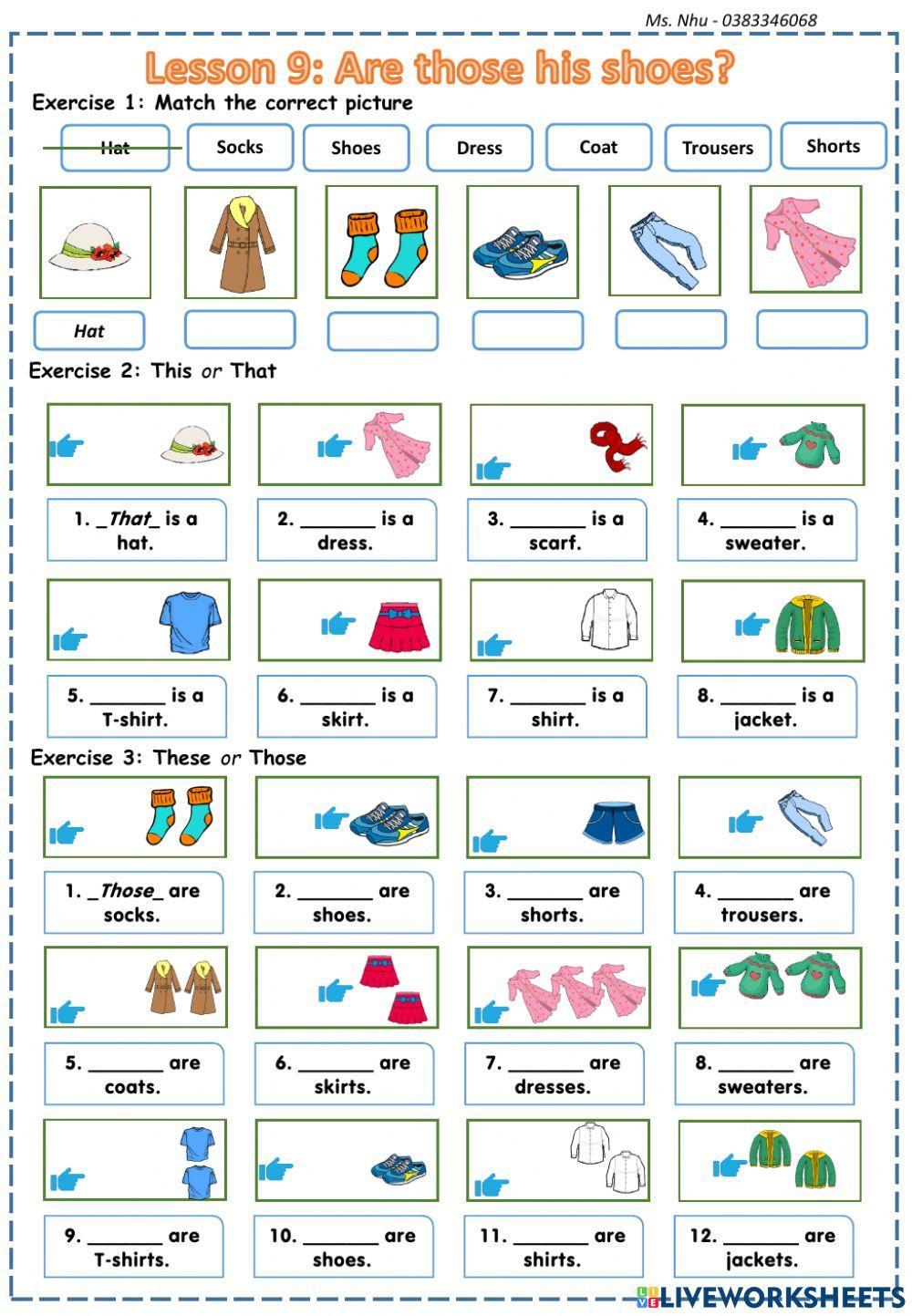 Lesson 9: are these his shoes?