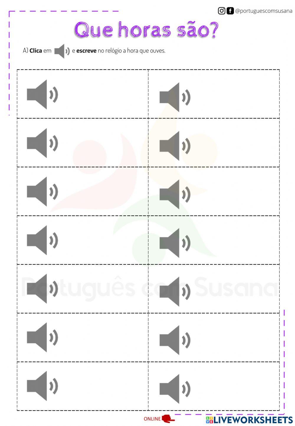 Horas - Que horas são?