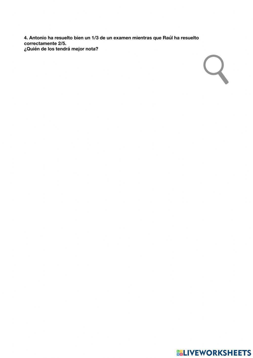 Problemas de comparacción de fracciones