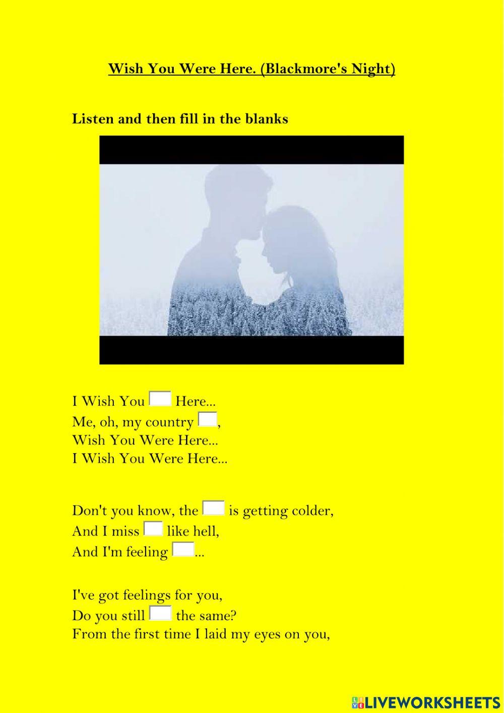 Wish you were here - Let's sing