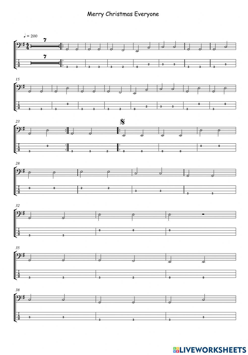 Snow is falling Bass guitar 1