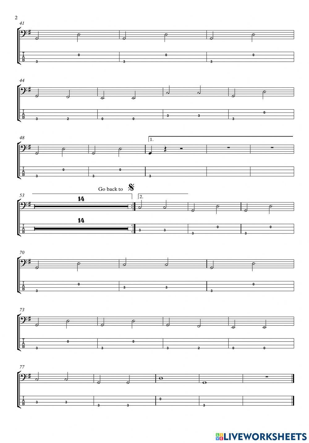 Snow is falling Bass guitar 1