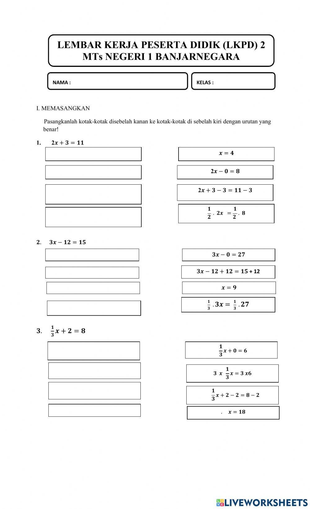 LKPD 2 MATEMATIKA KELAS VII.