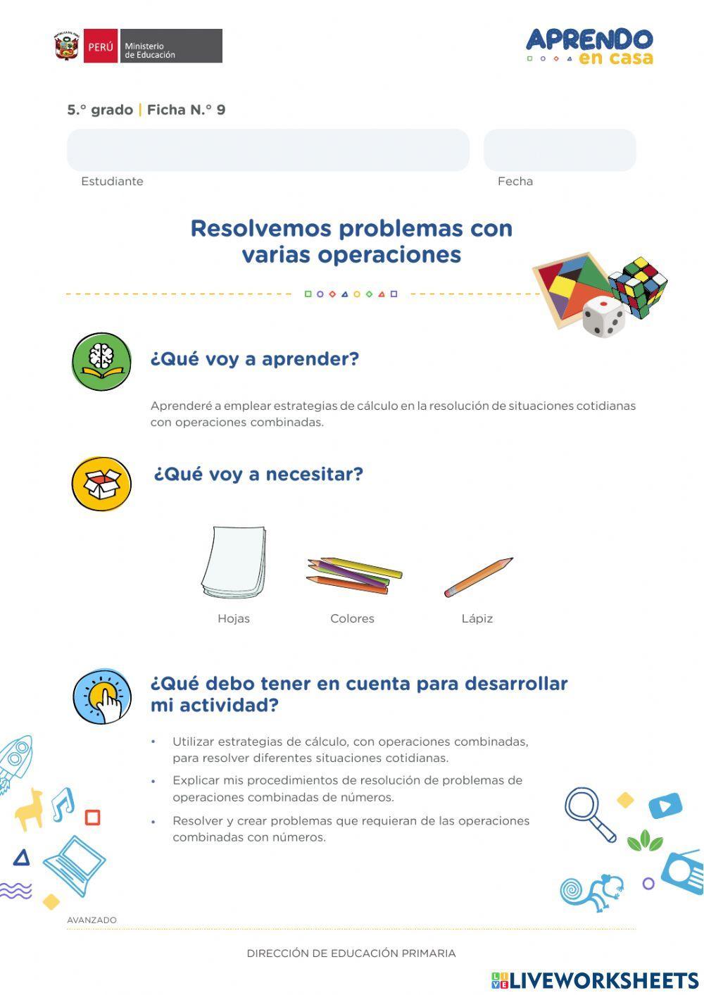 Resolvemos problemas con varias operaciones